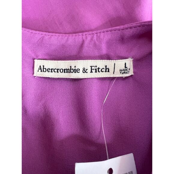 Abercrombie & Fitch High-Neck Column Midi Dress in Orchid Size Large - Picture 14 of 16